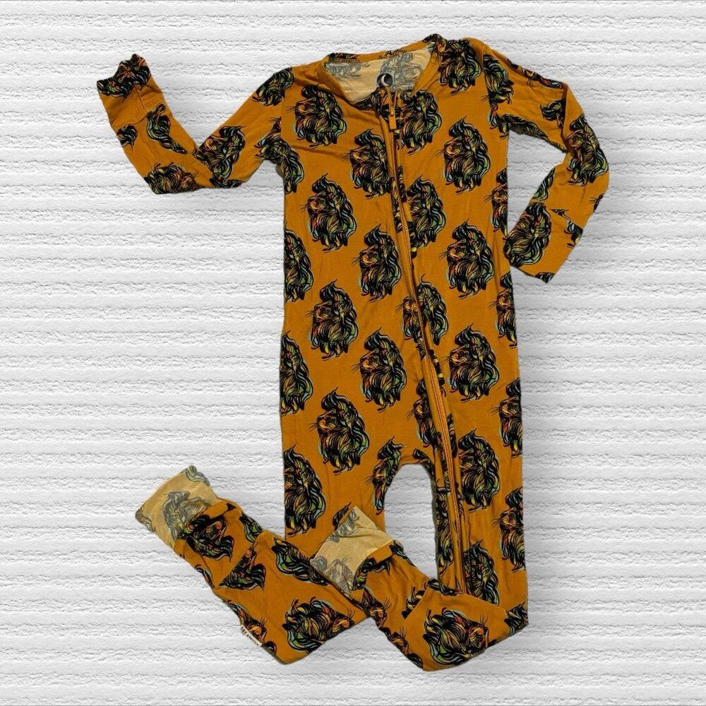 Dreamiere 2t Bamboo Lion THE MANE EVENT CONVERTIBLE FOOTIE Romper Golden Rainbow